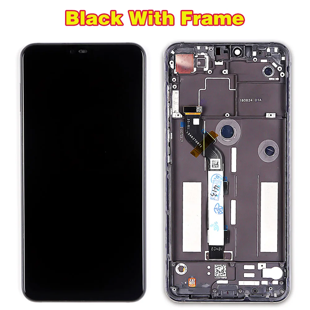 Протестированный ЖК-дисплей для Xiaomi Redmi Note 6 Pro Сенсорный экран дигитайзер сборка для Xiaomi Redmi Note 6 lcd 6,26 дюйма - Цвет: Black With Frame
