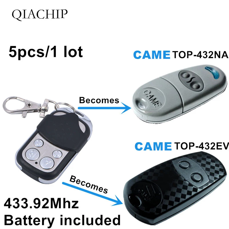 

5pcs 4 channel Copy CAME TOP-432NA Duplicator 433.92 mhz remote control Universal Garage Door Gate Key Fob Clone fixed code