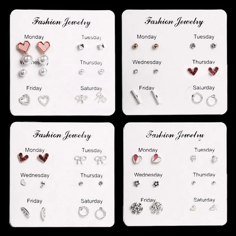 

New European and American fashion suit earnail temperament week earrings women combined ear ornaments