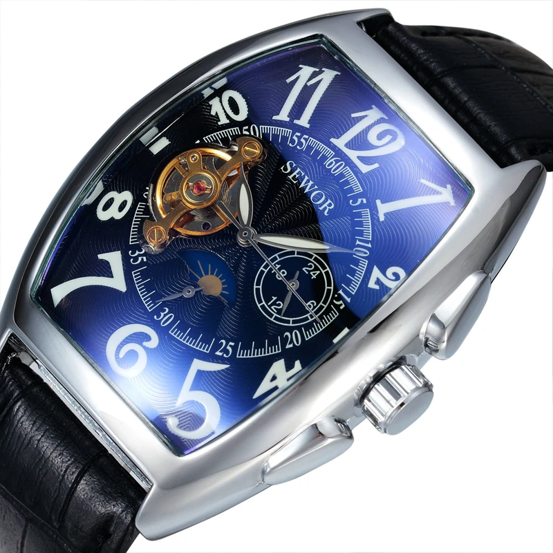 

SEWOR Classic Wrap Gold Case Men's Watches Luxury Brand Automatic Watch Calendar Mens Watch Mechanical Black Watch