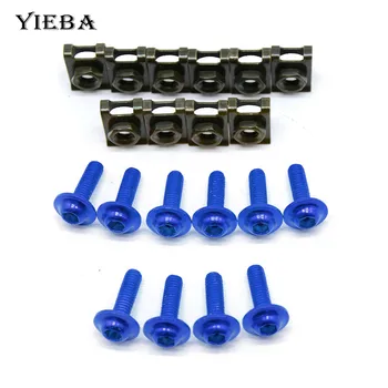 

10PCS/Set 6mm Motorcycle M6 6mm Fairing Bolts Spire Speed Fastener Clips Screw Spring Bolts Nuts For Yamaha FZ1 FZ6 FZ6R FZ8 YZF