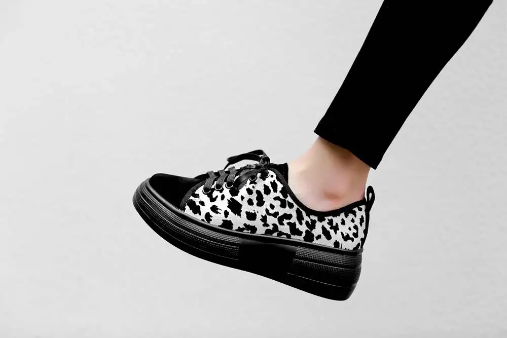Krazing Pot/Винтажные леопардовые кроссовки из натуральной кожи с круглым носком на толстой платформе; Вулканизированная Обувь На Шнуровке; большие размеры; L1f7