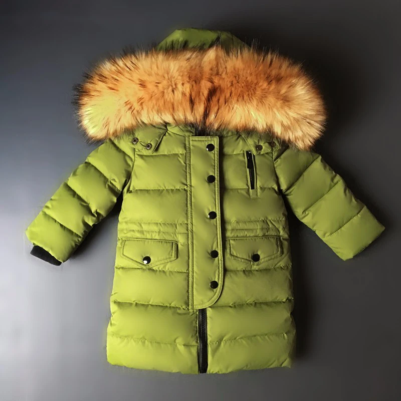 

2-14 Yrs High quality 2018 long youth children winter duck down jacket for girl clothing boy coat parka kids clothes -30degrees