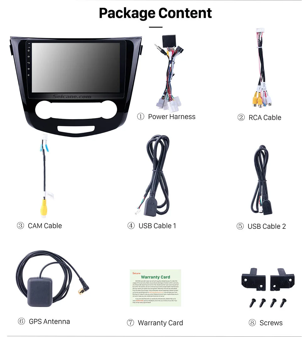 Perfect Seicane 10.1 Inch 2din Android 7.1/8.1  Car Radio GPS Navigation Quad Core Bluetooth Multimerdia Player For 2016 Nissan Qashqai 18