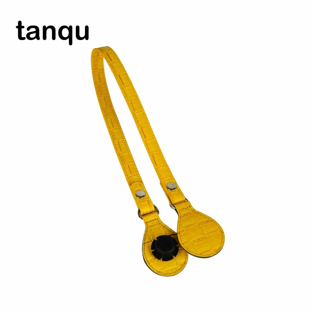 Tanqu один длинный красочный плоский PU ремень Weaven шаблон Drop End комбинация для Obag карман луна качели шикарная сумочка