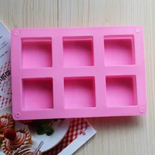 6 сетки квадратное Мыло Плесень печать формы для выпечки 3D ручной работы шоколад из силиконовой формы печенье Конфеты Мыло полимерная для торта инструменты для украшения