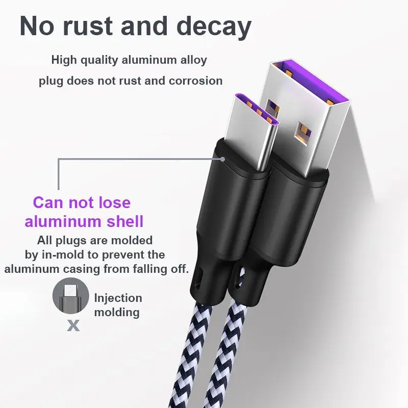 LANCASE USB C Quick Charge 3 0 5A Type кабель для Huawei Mate 20 Pro/P20 Lite 1 Быстрая зарядка передачи данных