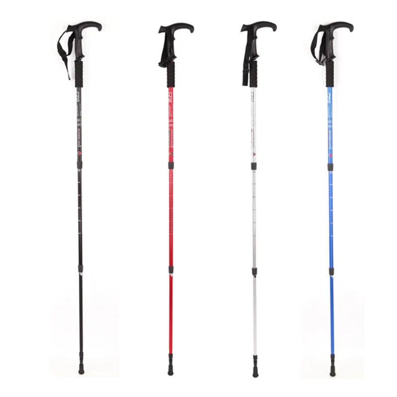 

Newly Protable Mountaineering Rod Aluminum Alloy Trek Pole Nordic Walking Poles Retractable Alpenstock Skiing Hiking Stick BFE88