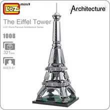 LOZ Mini Blocos de Montagem de Blocos de Construção de Brinquedos Da Cidade A Torre Eiffel de Plástico Crianças Brinquedo Educacional DIY Modelo de Arquitetura 1008