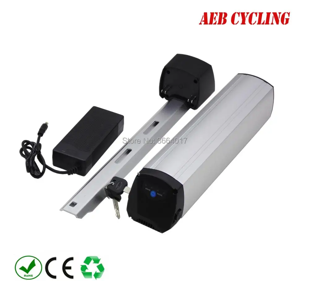 

Free shipping and taxe to EU US China Ebike Lithium ion 36V 10Ah slim down tube battery for fat tire bike city bike with charger
