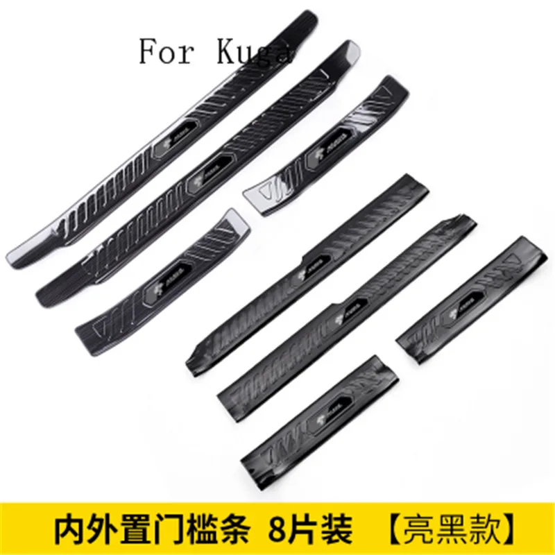Black titanium Stainless Steel Scuff Plate/Door Sill Door pedal bienvenidos For Ford Kuga 2013-2018 | Автомобили и мотоциклы