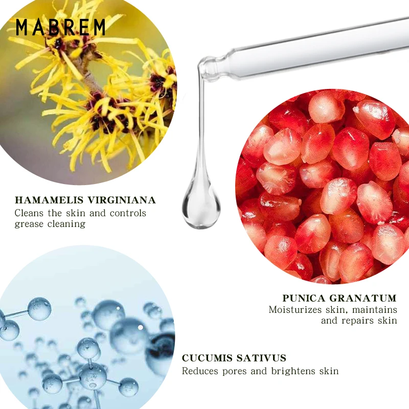 MABREM Pomegranate Fine Pores Face Serum Whitening Plant Skin Care Anti Aging Anti Wrinkle Cream Reduce Acne Marks Care 10ml