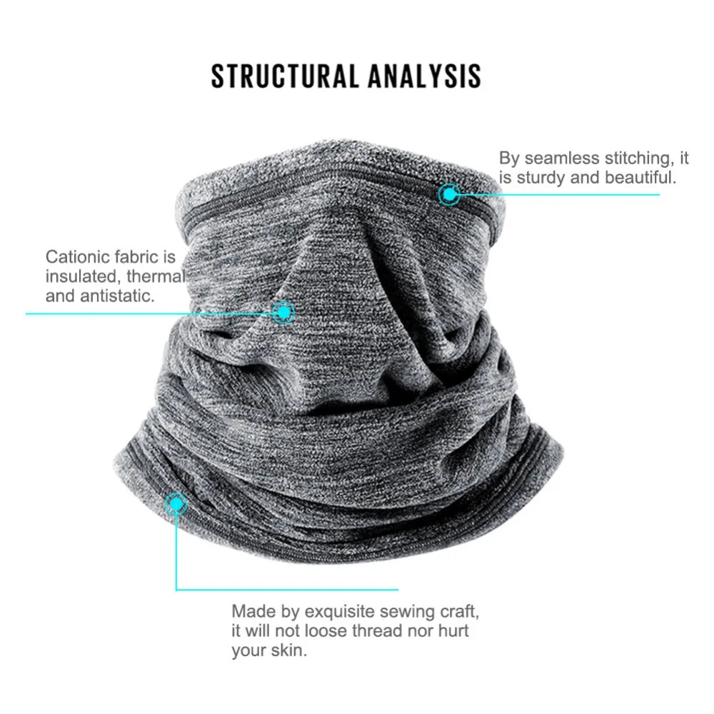Флисовая шерстяная термостойкая повязка для шеи, теплая велосипедная маска, зимние шарфы для сноуборда, повязка на голову, бандана для мужчин и женщин