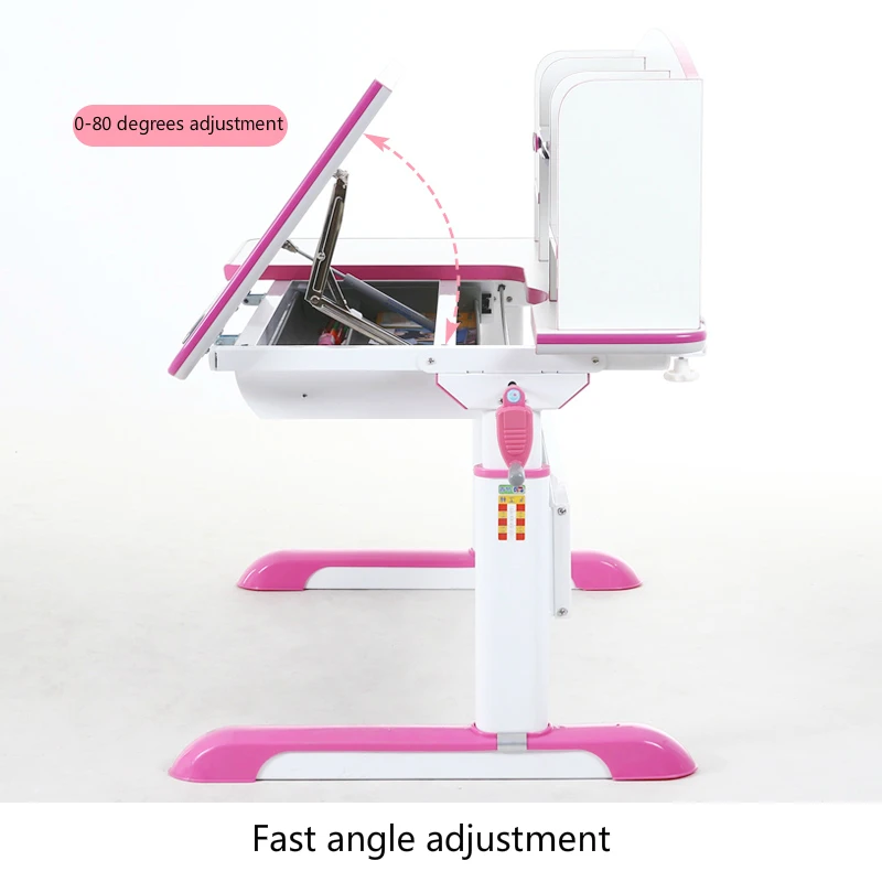 Multifunction Kids Study Table and Chair Set Lifted Storage Writing Desk Creative Double Back Chair with Wheel Adjustable Angle Multifunction Kids Study Table and Chair Set Lifted Storage Writing Desk Creative Double Back Chair with Wheel Adjustable Angle