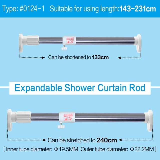 Telescopic Shower Curtain Rod Tension Rail for Bathroom Drying