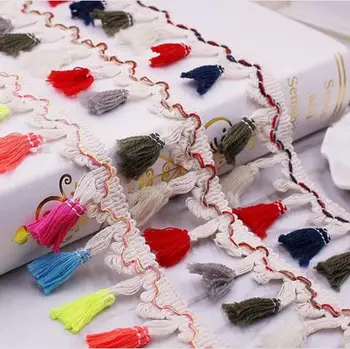 

50Yards Cotton Broom Tassel Lace Unilateral Eyelash Ribbon Lace Fabric Tassel Fringe Trimming Flecos Y Borlas Y Pasamanerias