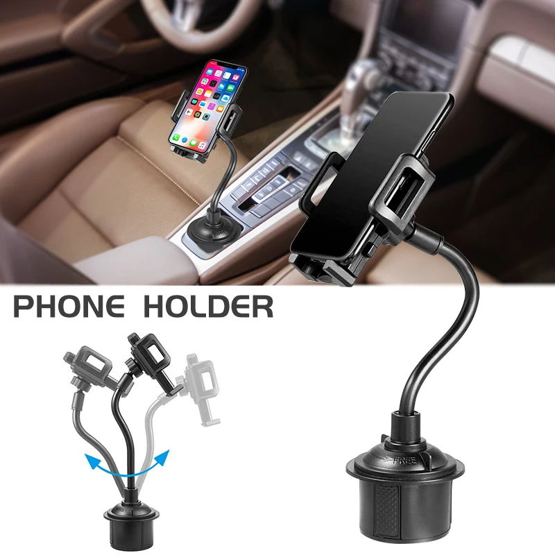 

Car Phone Cup Holder For Car Universal 360 Rotating Adjustable Gooseneck Cup Holder Cradle Car Mount for iphone X 8 7 Samsung S9