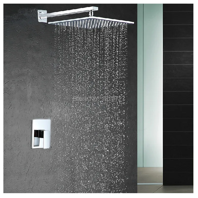 

Factory Direct Modern Square Style Water Saving 10 Inch Shower Head Bathroom System Pressure Balance Wall Mounted Shower Set