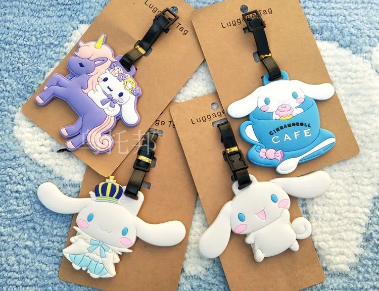 Cinnamoroll Собака аниме аксессуары для путешествий багажная бирка на чемодан ID адрес портативный держатель тегов багажная этикетка Новинка