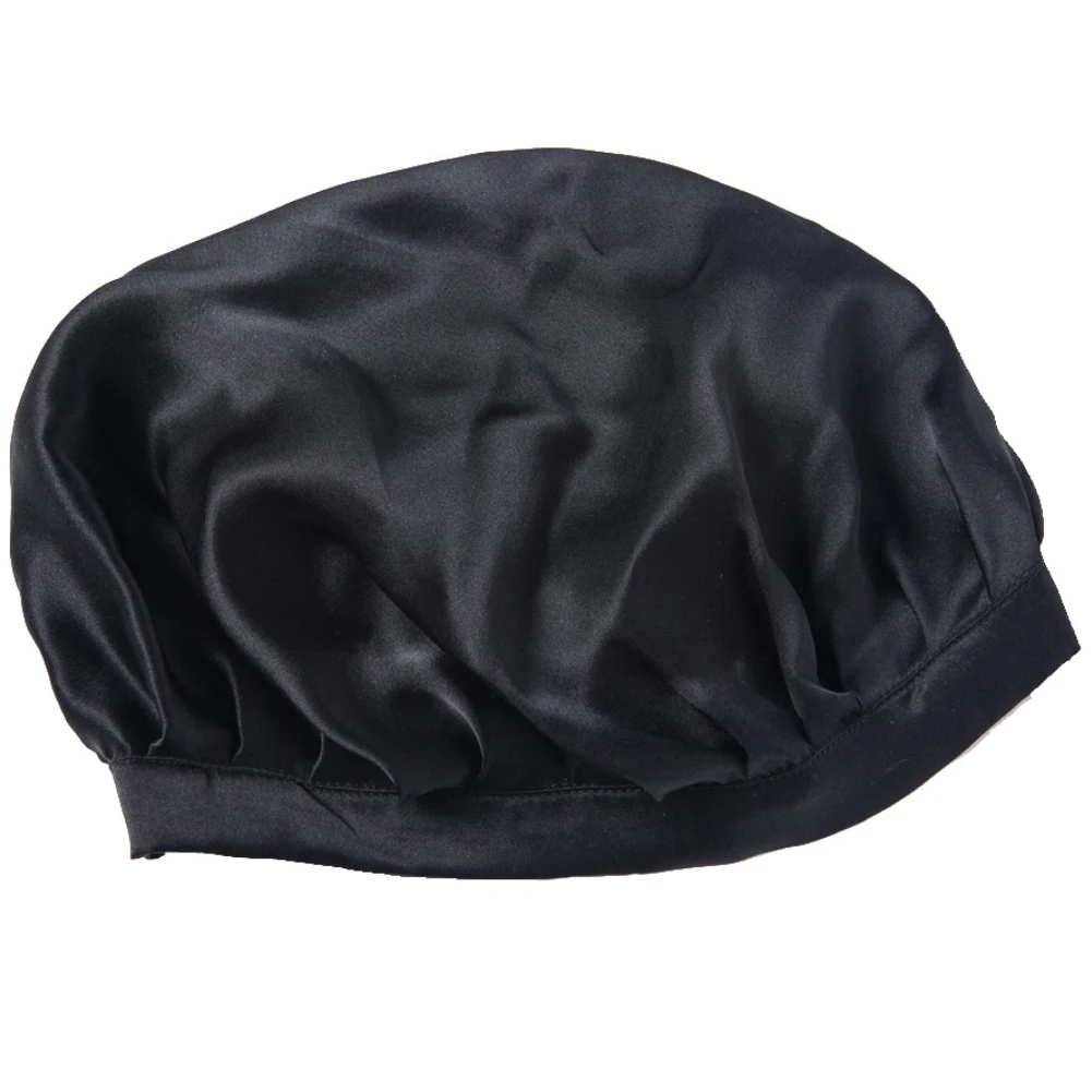 Однотонная Мягкая Шелковая дышащая женская ночная шапка-тюрбан для ...