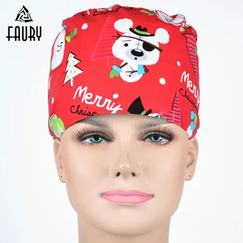 

Unisex Surgical Caps Women Men 100% Cotton Scrub Cap Nurse Doctor Hospital Scrub Lab Clinic Dental Operation Hat Work Hats