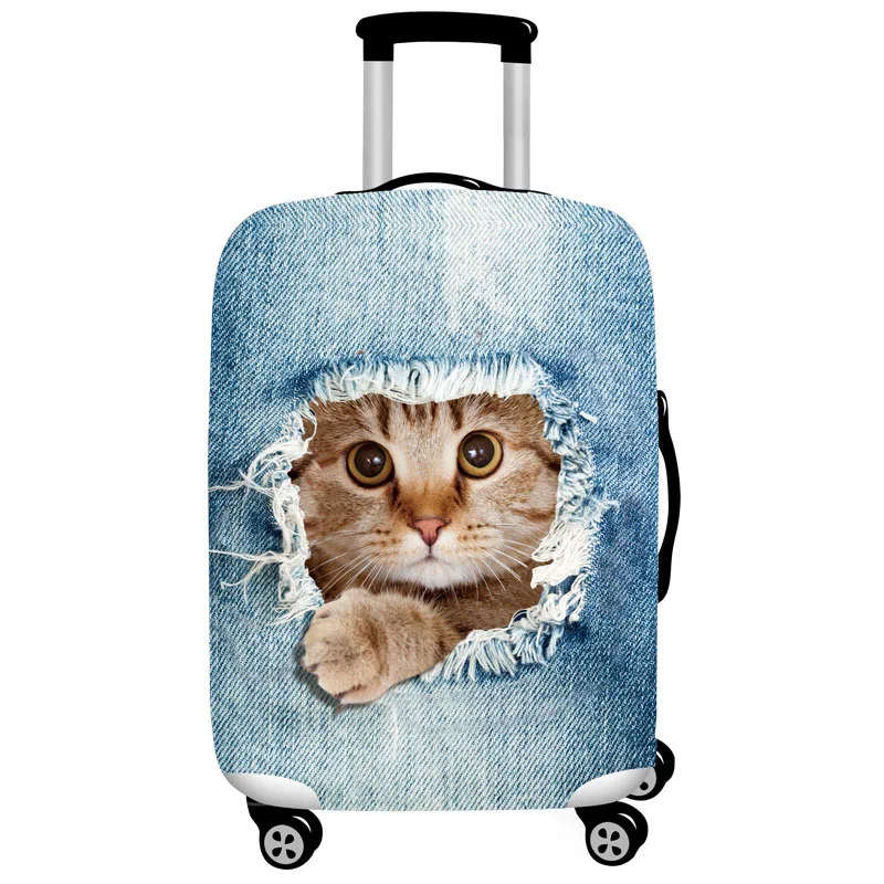 REREKAXI защитный чехол для багажа с 3D рисунком милых животных, 18-32 дюймов, чехол для костюма, эластичный чехол, пылезащитный чехол на колесиках - Цвет: C Luggage Cover