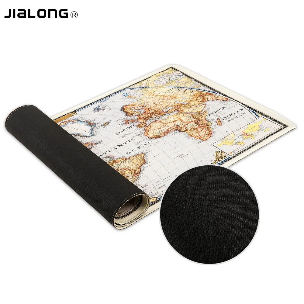 Цена JIALONG карта мира мыши, коврик для мыши игровой большой xl запирающийся край коврик офисная версия регулировки скорости 900*400 мм компьютер без з...