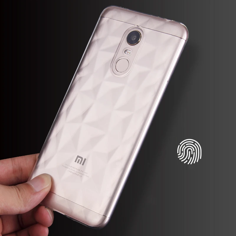 For Xiaomi Redmi 5 Plus Case Luxury 3D Diamond Pattern Soft TPU Silicone Cover For Xiaomi Redmi Note 5 Pro Phone Bags