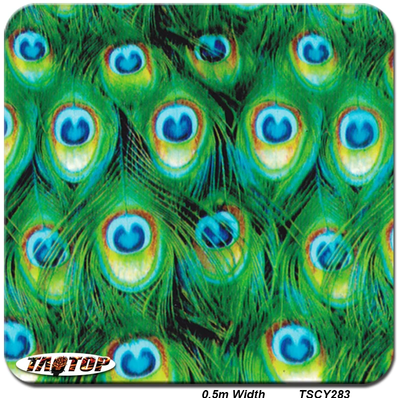 TAOTOP TSCY283 2016 New Design Peacock Feather PatternHydro Graphic Water Transfer Printing Film | Автомобили и мотоциклы