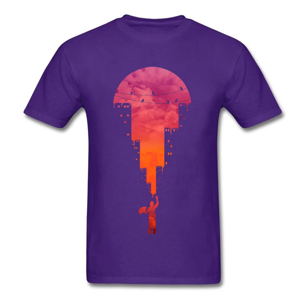 Design Sunset Painter Men T Shirt Faddish ostern Day Short Sleeve O Neck 100% Cotton Fabric Tees Slim Fit Tee Shirts Sunset Painter purple
