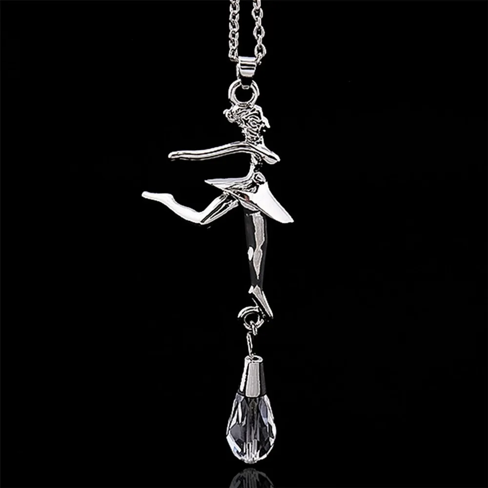 Twinkle Ballet Girl Dancer Dancing Rhinestone Pendant Chain Drop Necklaces | Украшения и аксессуары