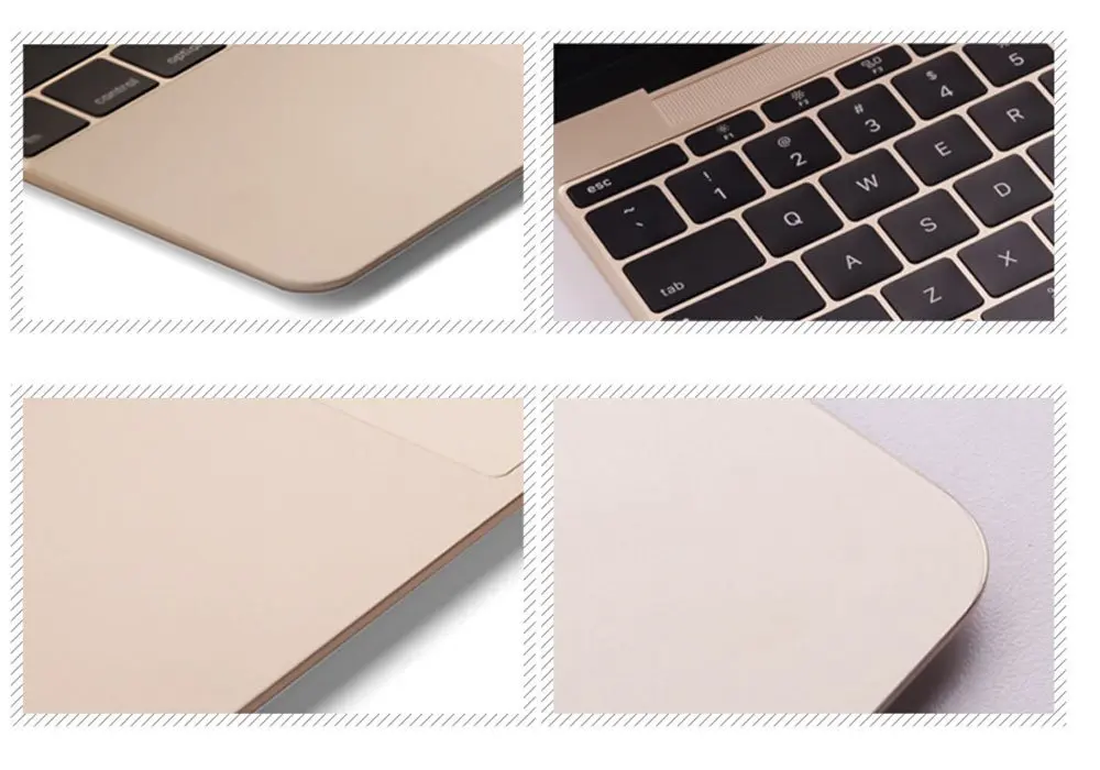 RYGOU Wristest полное защитное покрытие кожи с трекпадом протектор для нового Macbook 12 дюймов A1534 с дисплеем retina золотой цвет пленка