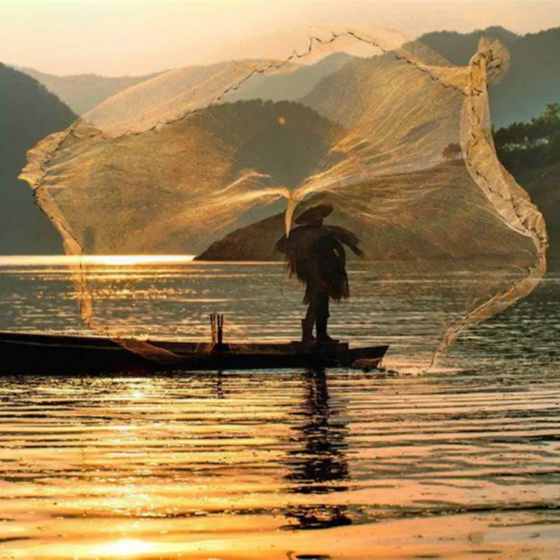 Традиционная ручная литая рыболовная сеть с грузила PE линия высокая прочность 3 м/5 м/6 м диаметр. Рыболовные инструменты для рыбалки