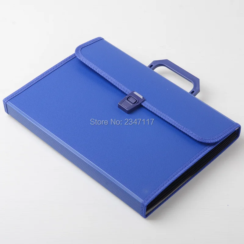 A4 Waterproof Portable Folder 12 Case Accordion Bag Office Storage Bag Your Files Easy to Carry Blue File Folder Document