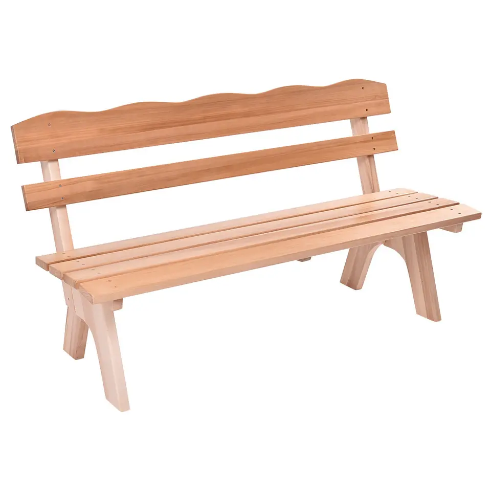 Giantex 5 Ft 3 Seats Outdoor Wooden Garden Bench Chair Modern Wood