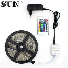 Tira SMD3528 5 M 300 Leds Indoor Levou Verlichting LEVOU Fita 12 V 2A Fonte de alimentação Adaptador de Alimentação + 24 Chave RGB Controlador Remoto lâmpada