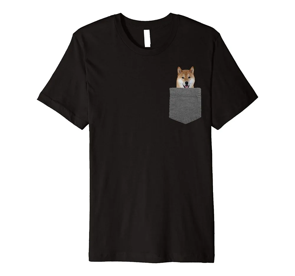 

New 2019 Summer Style T-Shirt Dog in Your Pocket Tshirt Shiba Inu Shirt Doge Tee T Shirt
