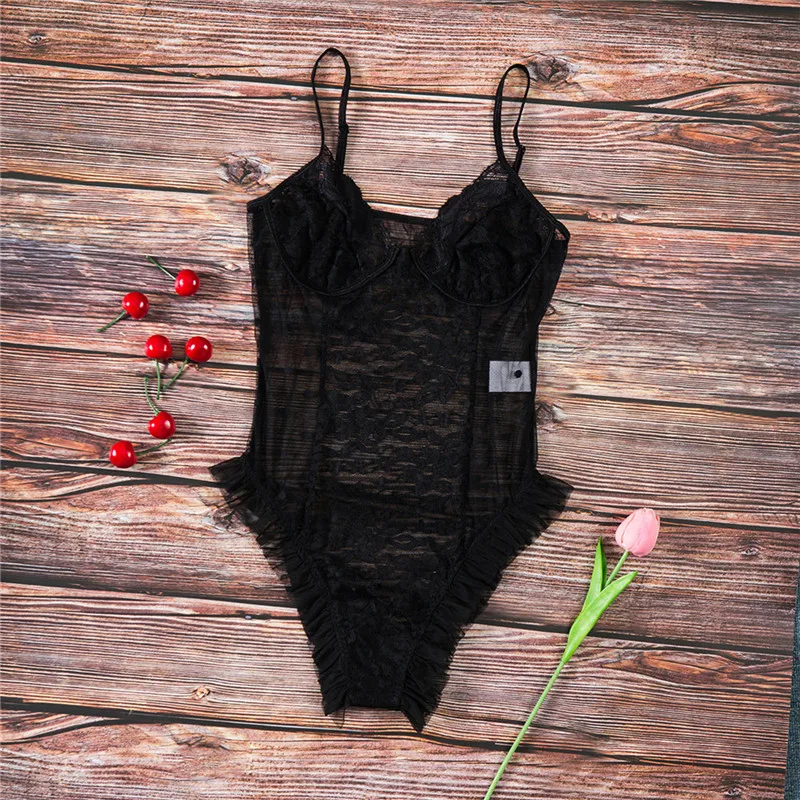 2018 Elegant Polka Dot Mesh Sexy Bodysuits (2)