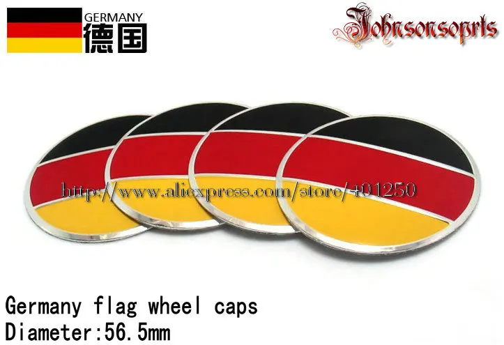 New arrival 4X Germany Wheel Center Hub Cover caps aluminum wheel cover sticker 56.5mm
