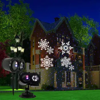 

Double Drum LED Stage Light Gypsophila Red Blue Laser Patterns Projection Lamp