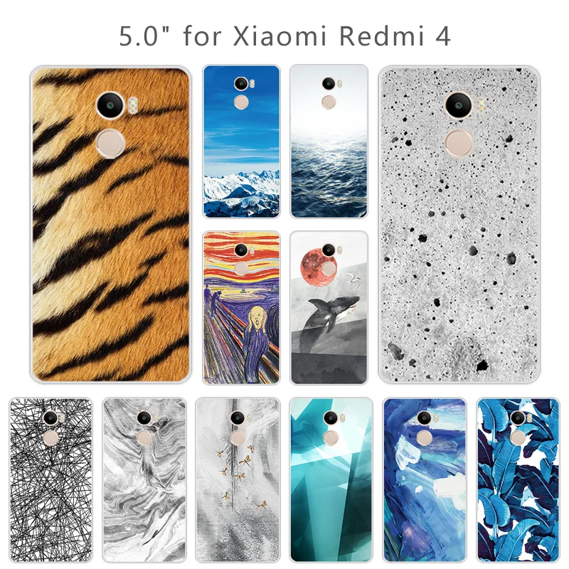 for Xiaomi Redmi 4 5.0 inch Transparent TPU Hongmi Slim Silicone Customize Redmi4 Landscape Back Cover |