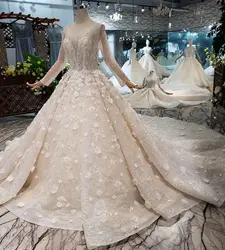 Роскошные сверкающие бусины бальное платье свадебное платье шампанское свадебное платье с длинным рукавом V образным вырезом невесты vestido
