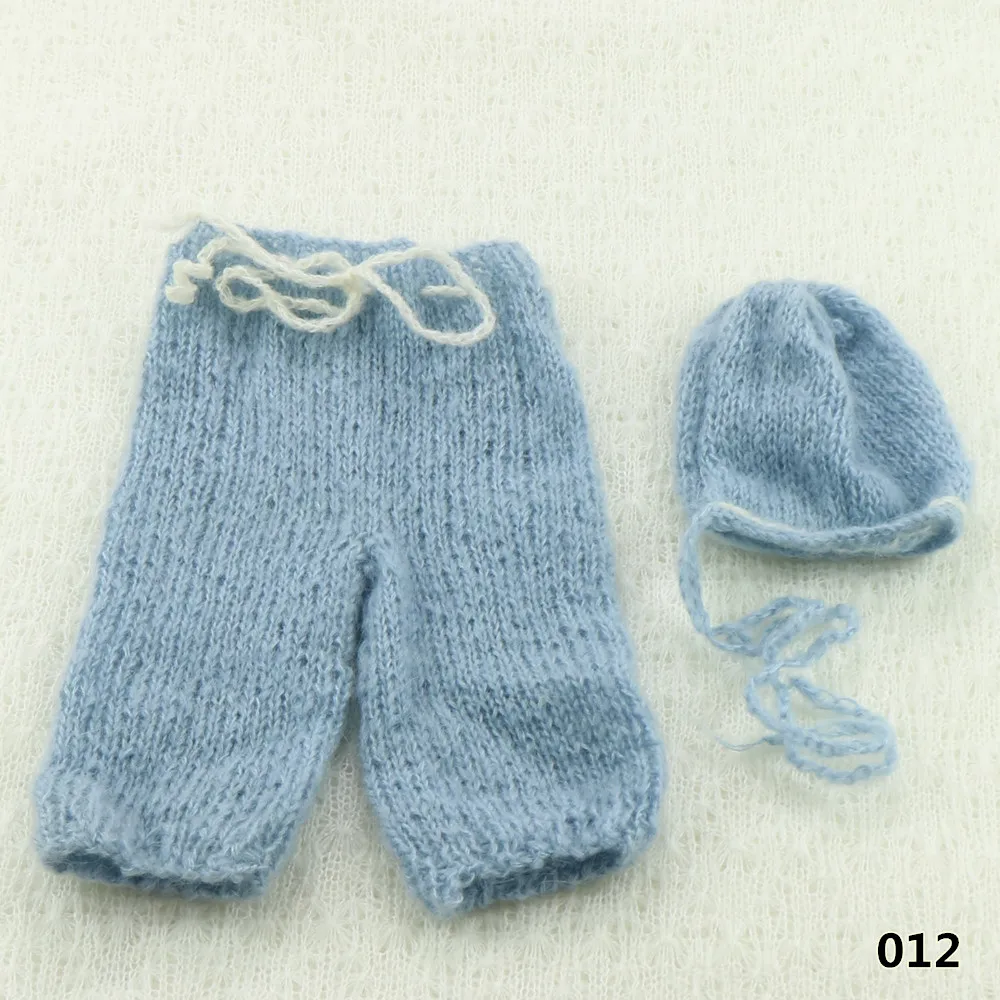 D& J мохер новорожденных реквизит для фотосессии костюмы Кепка/шляпа+ штаны комплект из 2 предметов для мальчиков и девочек трикотажные аксессуары для фотосъемки одежда для фотосессии
