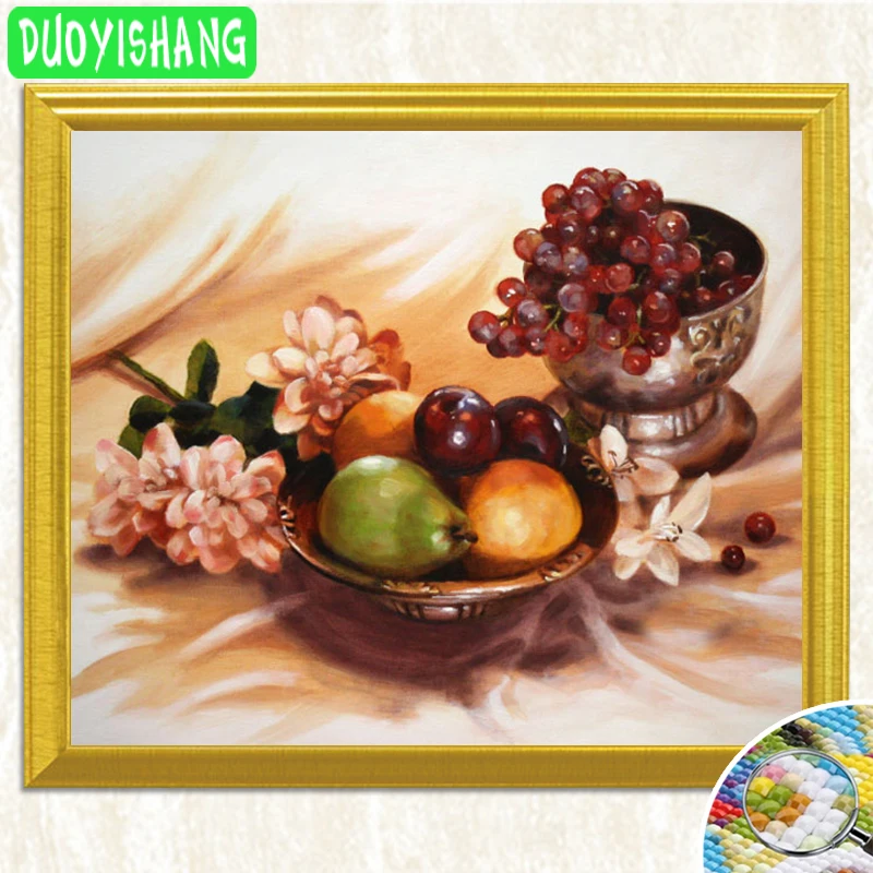 DUOYISHANG 5D DIY Алмазная картина &quotНатюрморт с цветами и фруктами&quot полностью