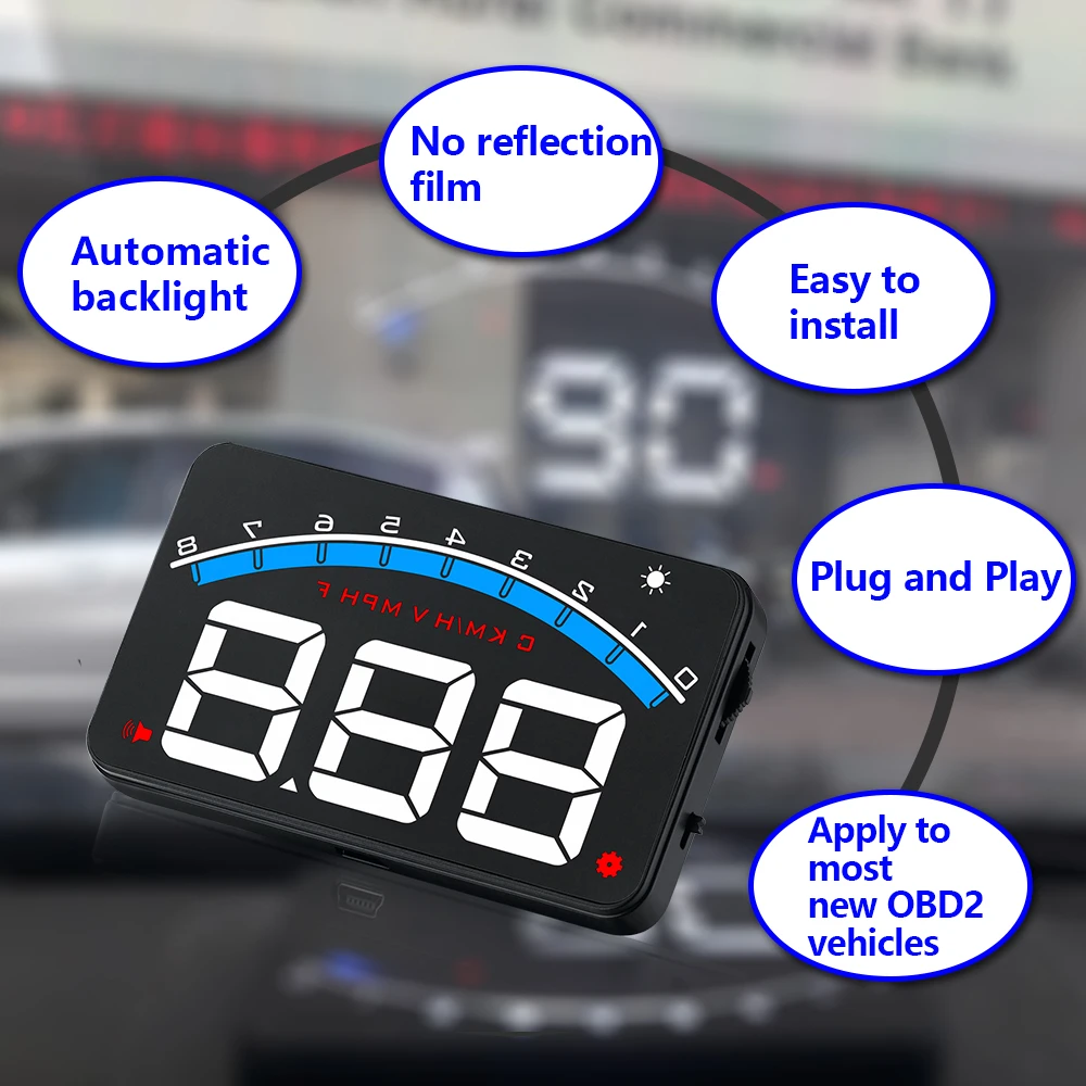 VJOYCAR новый M6 OBD2 автомобильный HUD Дисплей для вождения цифровой спидометр дисплей