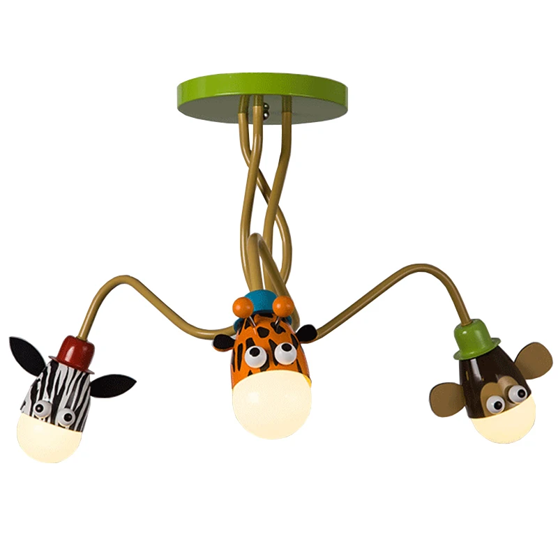 

Modern Kids Room boy girl bedroom ceiling lamp LED creative cartoon animal head ceiling light ,Adjustable angle long arm lamp