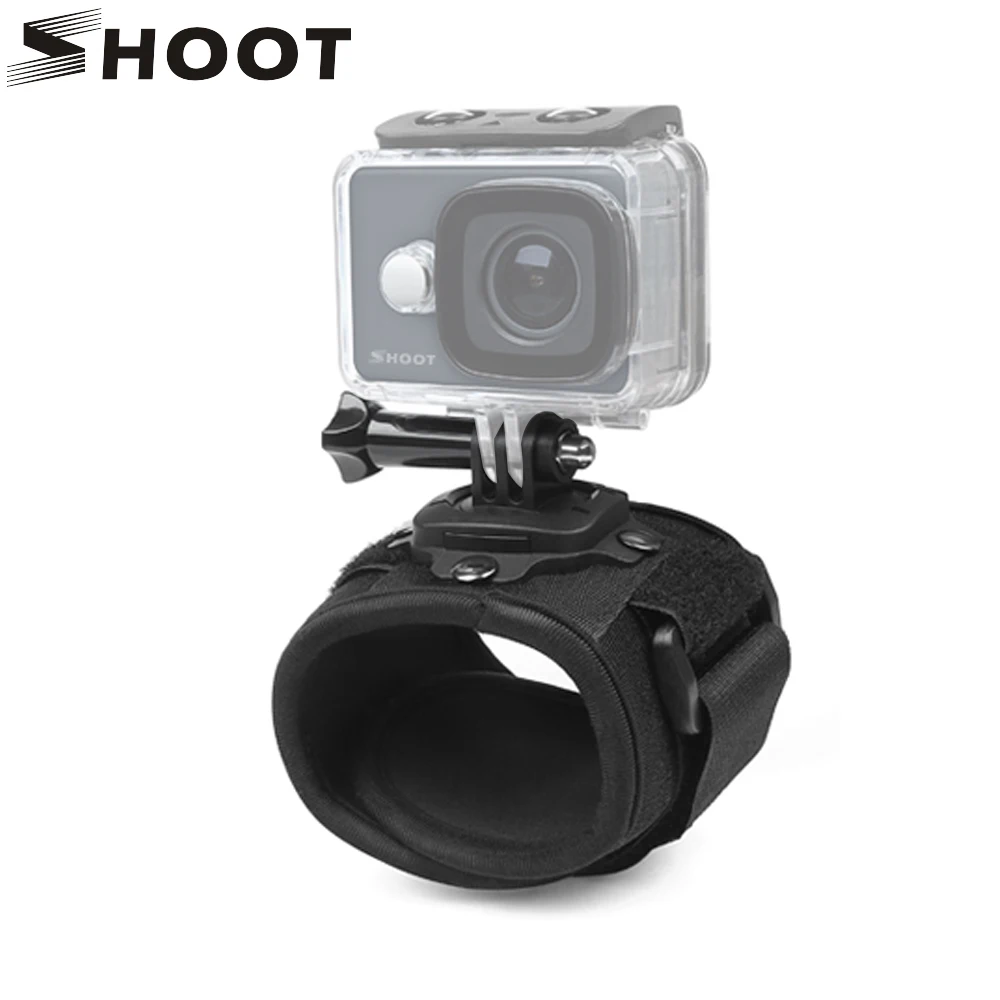 اطلاق النار 360 درجة دوران اليد شريط للرسغ جبل ل GoPro بطل 6 5 7 أسود 4 جلسة Xiaomi يي 4 كيلو eken H9 Sjcam الذهاب برو استرجاع