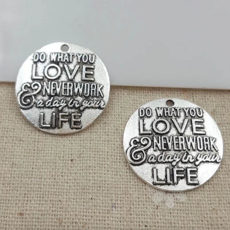 Подвеска для браслета сделай сам Серебристый кулон 25 мм 20 шт./лот сам|silver letters|silver
