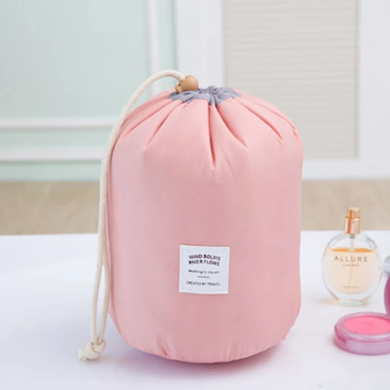 GABWE Женская круглая водонепроницаемая сумка для макияжа в путешествии Органайзер сумка для косметики женская хранение туалетных принадлежностей большая емкость - Цвет: Pink