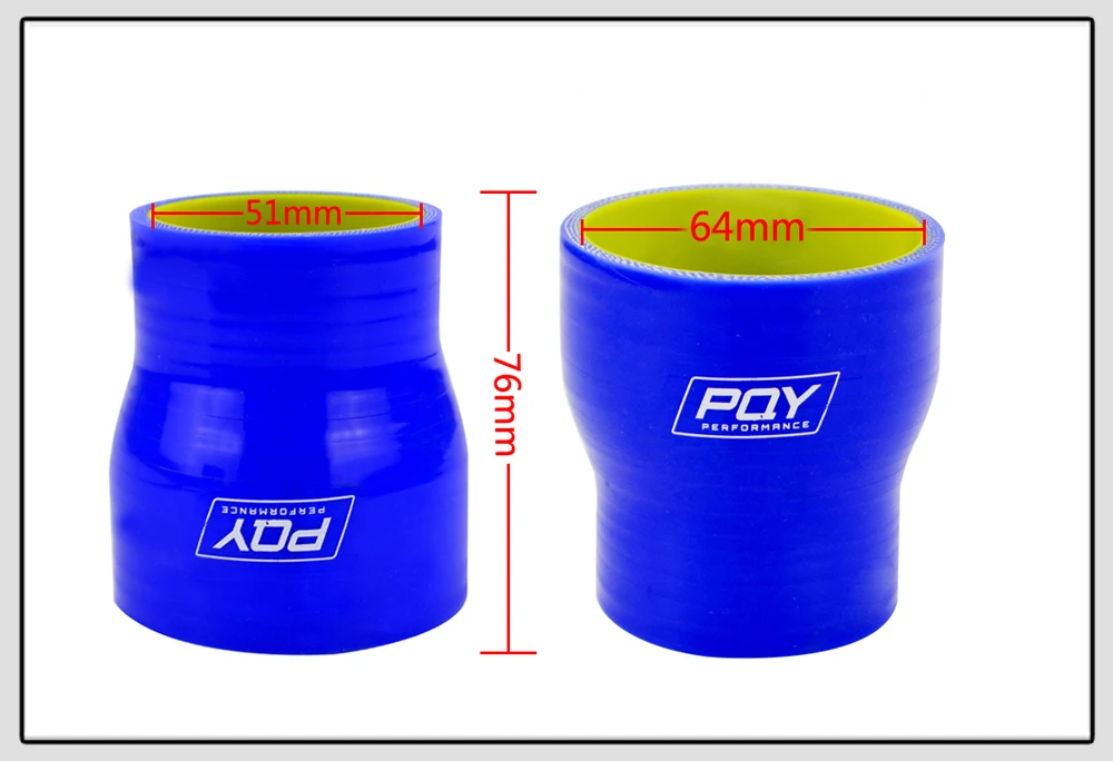 WLR RACING-синий и желтый "-2,5" 51 мм-64 мм силиконовый шланг прямой Редуктор столярная муфта с логотип pqy WLR-SH02025-QY
